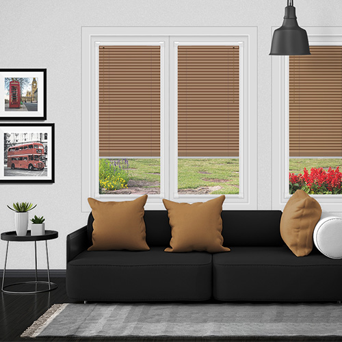 No Drill Honey 25mm Perfect Fit Lifestyle Wooden blinds