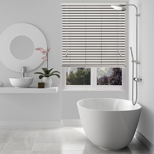 Ghost Embossed White Lifestyle Wooden blinds