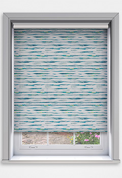 Miro Cardona Blockout - The Miro Cardona Blockout Roller Blind features white fabric with a beautiful watercolour effect in blue and green tones, adding a fresh, artistic touch to your space. Made from plain off white backing blockout material, it ensures excellent light blocking and privacy, perfect for creating a relaxing atmosphere. Custom-made for a precise fit, this blind combines style and functionality. Easy to install and child-safe, it&rsquo;s available with a durable sidewinder chain or optional spring tension control with decorative pulls.
