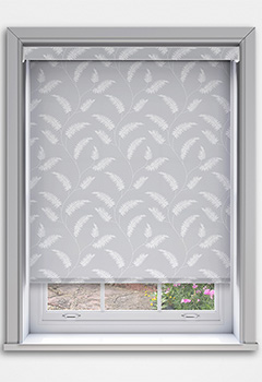 Sephora Steel Blockout with Cassette - A graceful leaves design on a light grey backdrop defines the understated elegance of the Sephora Steel Blockout Cassette Roller Blind. Designed with blockout fabric, it ensures excellent light control and privacy, making it ideal for bedrooms, living rooms, or home offices. Custom-made for a precise fit, it features a 70mm cassette fascia with fabric inserts as standard or plain finishes in white, black, or anthracite. The fabric-wrapped bottom bar adds a polished touch, while the optional no-drill Grip Fit bracket allows for quick and tool-free recess installation.
