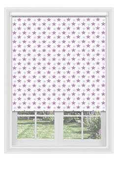 Washington Pink Lavender - Little stars in shades of pink lavender, this blackout blind will give your child a good night sleep. Available with white plastic or chrome metal chain.
