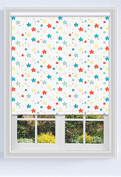 Magical Multi - Looking for a fun and unique way to dress up your child's window? Look no further than our Magical Multy children blind! Featuring a vibrant stars print, this blind is perfect for adding some personality to any room. Plus, the durable blackout fabric is perfect for homes with kids or pets, simply wipe it clean when it gets dirty!