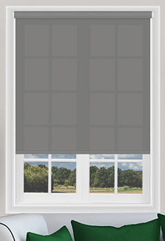 Sale Flint - Neutral mid-grey roller blind custom made to measure, plain with a straight-edged finished. The Splash Flint fabric provides privacy whilst also allowing a gentle flow of light filtration into the room. Chain operation with a choice of white plastic or nickel metal and blind can be made up to 280cm wide.