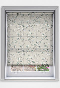 Memento Twilight Dimout - The Memento Twilight Dimout Roller Blind features a graceful floral design in soft green and grey shades, adding a touch of sophistication to your home. Made to measure for a precise fit, this blind gently filters light, creating the perfect balance of privacy and natural light. Easy to install and designed with child safety in mind, it is available with a standard sidewinder chain or an optional spring tension control with decorative pulls. A stylish and practical addition to any room.
