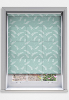 Sephora Sage Dimout - Custom-made to your exact specifications, the Sephora Sage Dimout Roller Blind showcases a delicate fern pattern on a soothing green backdrop, bringing a touch of nature-inspired tranquillity to your home. Designed to softly filter light, it provides the perfect balance of privacy and natural brightness. Easy to install and crafted with child safety in mind, it is available with a standard sidewinder chain or an optional spring tension control with decorative pulls. A stylish and calming addition to any living space.
