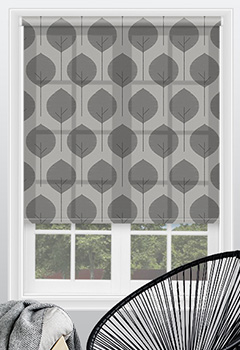 Musa Stone - Introducing our Musa Stone dim out roller blind, perfect for anyone looking for a stylish and unique window treatment. Our dark grey tone is perfect for creating a chic and modern look, while the funky tree pattern is sure to add some personality to any room. Made from a dimout fabric that reduces glare without completely blocking out natural light, this custom made roller blind is ideal for living spaces that need to feel bright and airy.