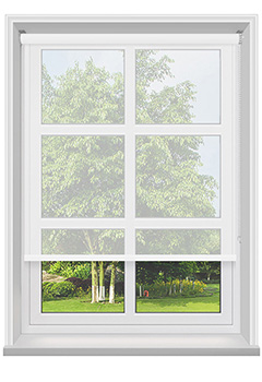 Solice Whisper - A plain sheer in a crispy white colour, this plain fabric diffuses light into a room & will offer privacy. This roller blind is available with a white plastic or nickel chain.
