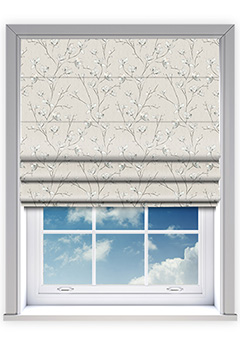Memento Aurora - The Memento Aurora Roman blind features a delicate magnolia design printed on a subtly textured beige fabric, adding depth and elegance. Soft grey and white floral accents create a timeless window dressing, perfect for modern and classic interiors. Fully lined as standard, it also offers blackout lining for room darkening and extra privacy or thermal interlining to enhance insulation and energy efficiency. This made-to-measure roman blind combines style, sophistication, and practicality, making it a beautiful and functional choice for any home.
