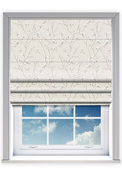 Memento Dawn - The Memento Dawn Roman blind features a delicate magnolia design printed on a subtly textured fabric, creating a graceful and timeless window dressing. The soft neutral base is accented with blush pink and grey florals, making it a beautiful focal point in any room. Fully lined as standard, it also offers blackout lining for room darkening and extra privacy or thermal interlining to enhance insulation and energy efficiency. This made-to-measure roman blind blends elegance, charm, and practicality, perfect for any home.
