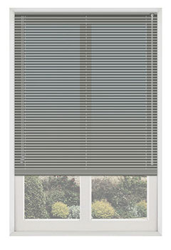 Glimmering Silver - An aluminium frosted Silver Metallic Venetian with noticeable glimmer, comes in 25mm wide slats.
