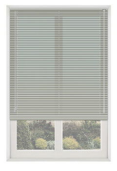 Grained Silver - This is a made to measure cool silver venetian blind with a metallic finish. Available in a 25mm slat only.
