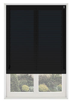 Matt Black - This stylish black aluminium venetian blind has a matt finish & is available in a 15mm or 25mm  slat size.
