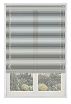 Stripy Silver - Custom made venetian blind in a striped Silver & matt grey available in a 25mm slat width.

