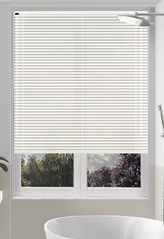 Spirit Ghost White - A white & bright venetian blind with a matt finish. This quality aluminium slatted blind is offered in a 25mm size and is ideal for most types of windows in the home.
