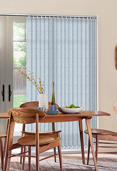Devon Denim - A blue vertical blind with a lightly structured texture inspired by soft cloth weaves, available in an 89mm slat with only.

