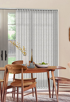 Devon Shadow - A light Grey coloured vertical blind with a lightly structured texture to compliment any room. Comes in an 89mm slat width only.
