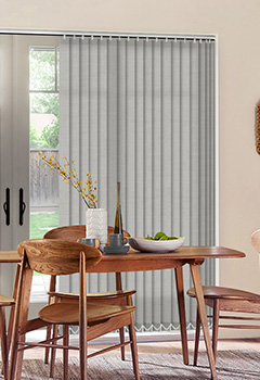 Henlow Graphite - A stunning light Grey vertical blind available with in an 89mm slat width only to add that finishing touch to any room.

