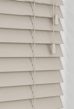 Ecru Basswood - Available in a 35mm & 50mm slat width this high quality basswood blind in an off white shade of ecru is supplied with colour co-ordinated ladder cords, wooden toggles, matching valance and stained slat ends as a standard finish.

&nbsp;
