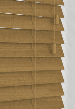 Mellow Pine Basswood - Available in a 35mm and 50mm slat width this mellow pine wood is manufactured from high quality sustainable basswood. Made to measure and easy to install this wood blind is supplied with a matching valance and stained slat ends.
