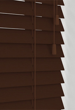 Paperbark Maple Basswood - Available in a 35mm & 50mm slat width, this deep brown stained wood with a red tone is made to measure and comes with the choice of cord or decorative tapes.

&nbsp;
