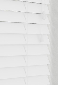 Pure White Basswood - Available in 35 & 50mm slat widths & made to your exact specifications this pure white wooden blind is perfect for lightening up your room and house. This blind would work perfectly with a range of room decors.
