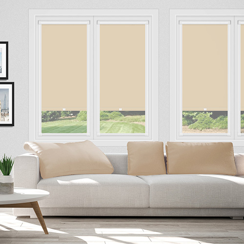 Polaris Beige in a Frame Lifestyle Blackout blinds