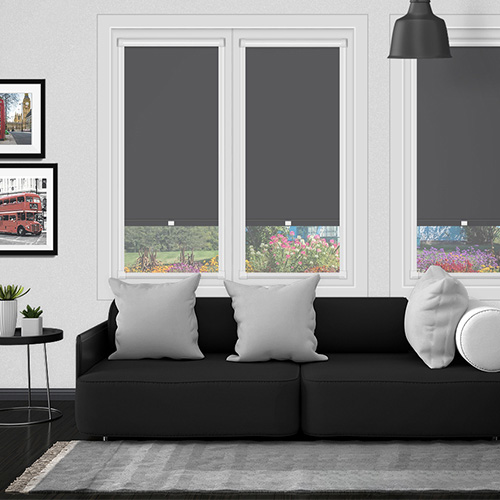 Polaris Charcoal in a Frame Lifestyle Blackout blinds