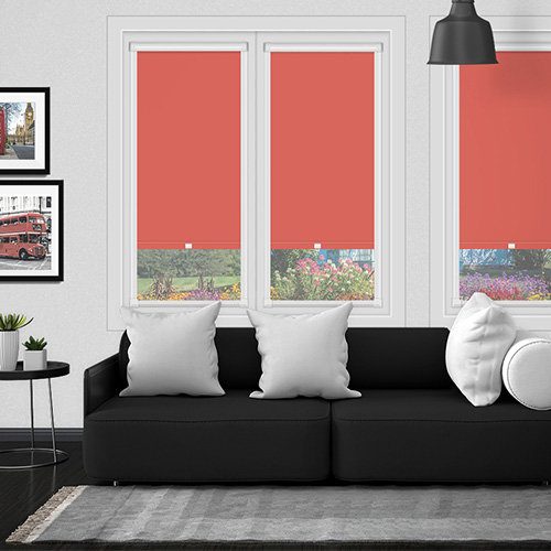 Polaris Coral Red in a Frame Lifestyle Blackout blinds