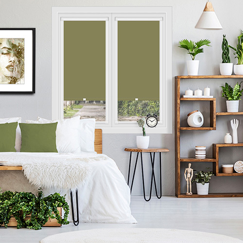 Polaris Moss in a Frame Lifestyle Blackout blinds