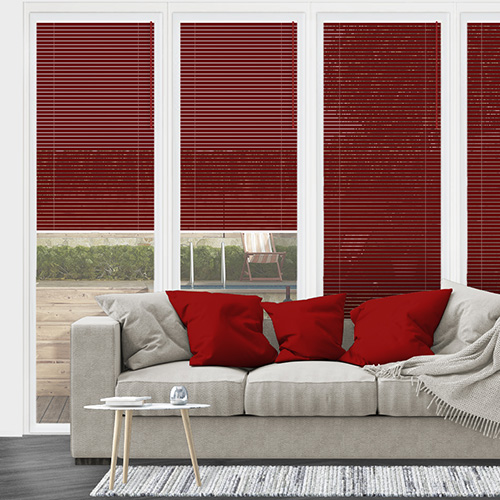 Burgundy Red No Drill 25mm Venetian Lifestyle Conservatory Blinds
