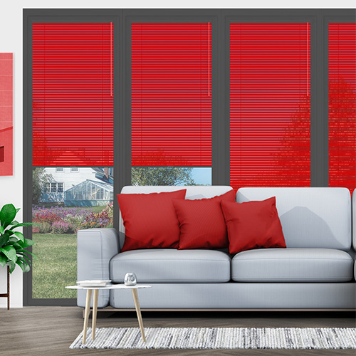 Gloss Red No Drill 25mm Venetian Lifestyle Conservatory Blinds
