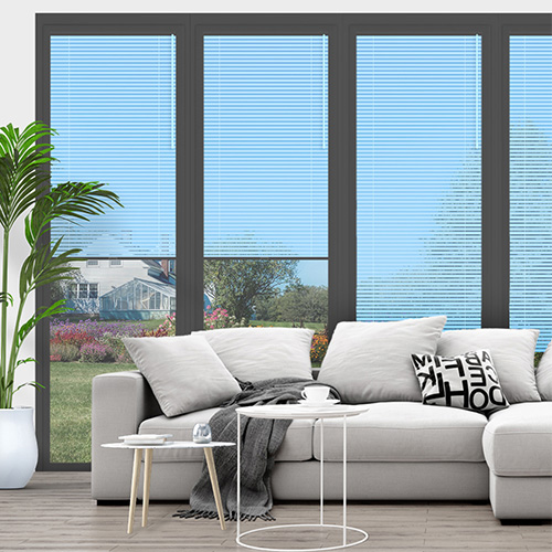 Powder Blue No Drill 25mm Venetian Lifestyle Conservatory Blinds