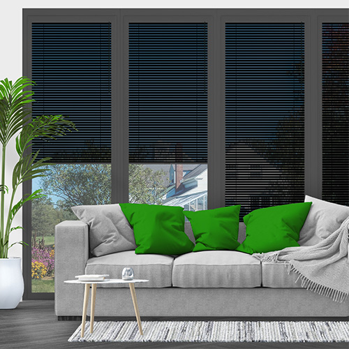 Timeless Black No Drill 25mm Venetian Lifestyle Conservatory Blinds