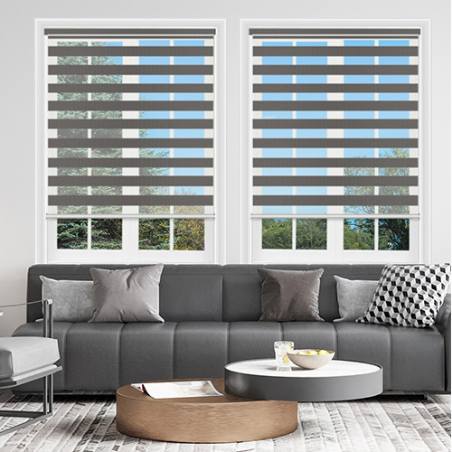 Lustre Charcoal Dual Shade Lifestyle Day & Night Blinds