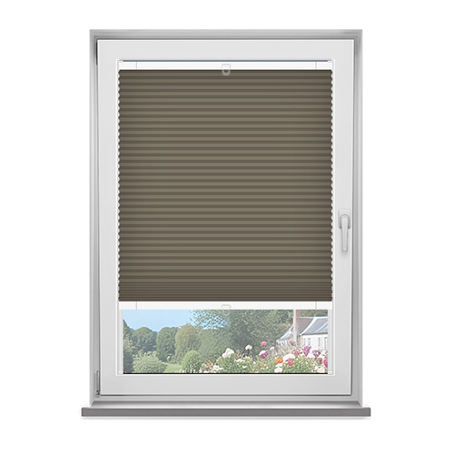 Kana Chocolate Dimout Pleated Lifestyle Fit to Frame Blinds
