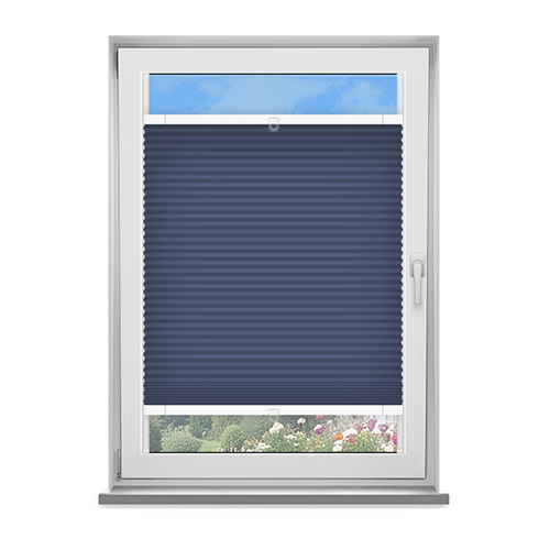 Kana Navy Blue Dimout Pleated Lifestyle Fit to Frame Blinds
