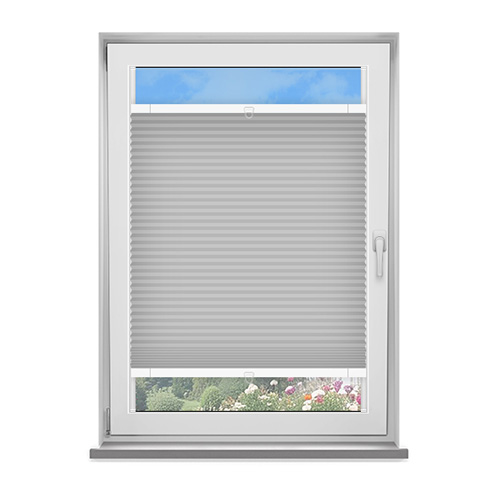 Nouveau Frosted Grey Dimout Pleated Lifestyle Fit to Frame Blinds