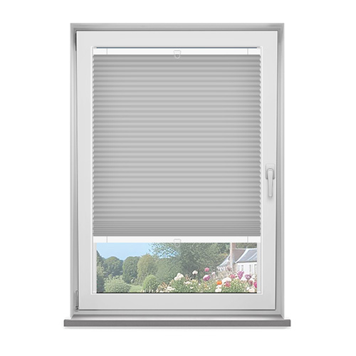 Nouveau Frosted Grey Dimout Pleated Lifestyle Fit to Frame Blinds