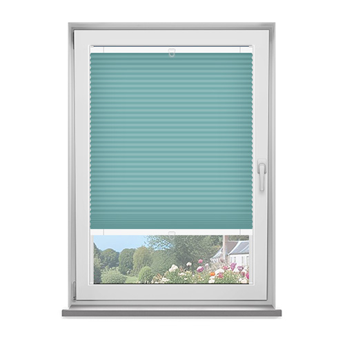 Scandi Teal Dimout Pleated Lifestyle Fit to Frame Blinds