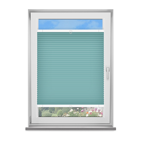 Scandi Teal Dimout Pleated Lifestyle Fit to Frame Blinds