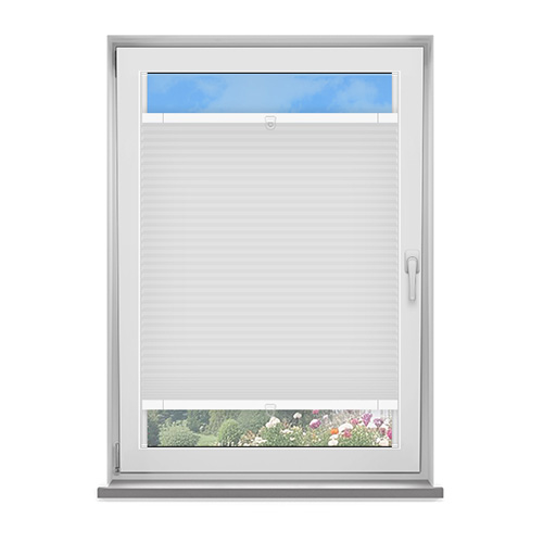 Scandi White Linen Dimout Pleated Lifestyle Fit to Frame Blinds