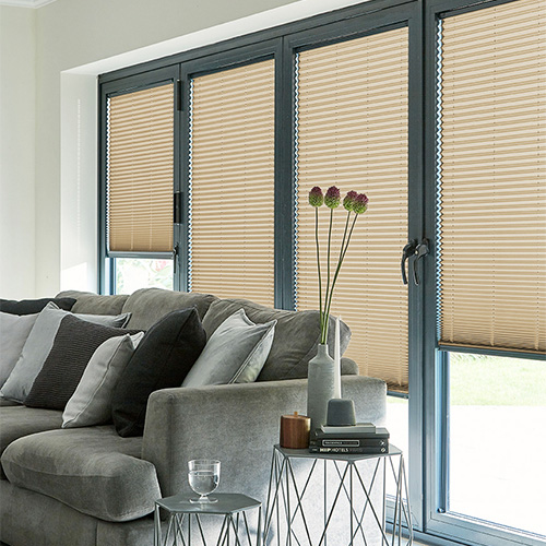 Micro Infusion Beige Plain Pearl Lifestyle INTU Pleated Blinds
