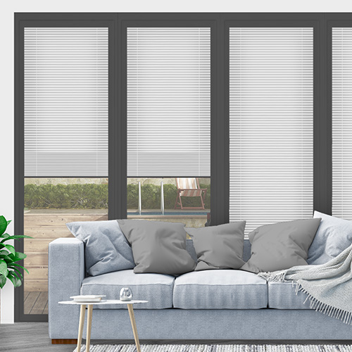 Clic No Drill Leto Light Grey Lifestyle INTU Pleated Blinds