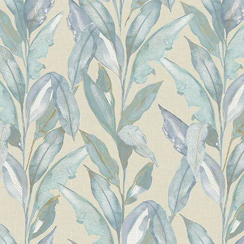 Paradise Palm Blue with Cassette New Blinds