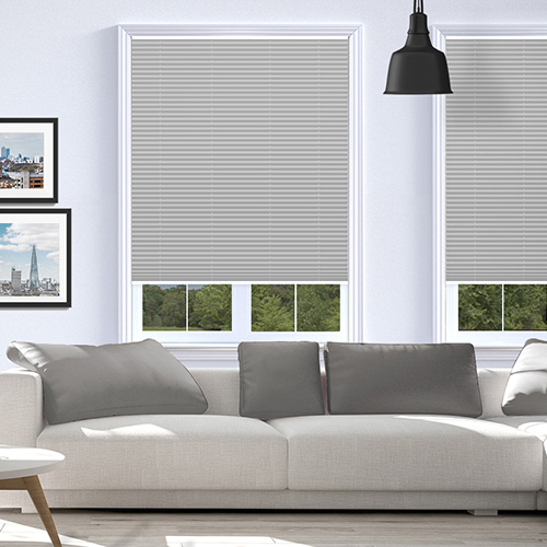 Hopsack Agate Gray Blackout Duette Lifestyle New Blinds