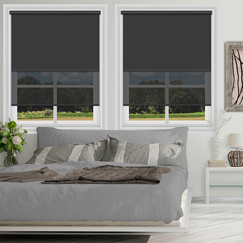 Double Roller Noir & Charcoal Noir Lifestyle New Blinds