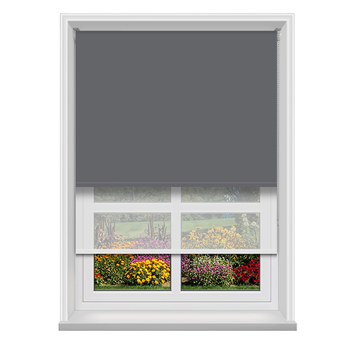 Double Roller Unilux Anthracite & Cotton Voile Lifestyle New Blinds