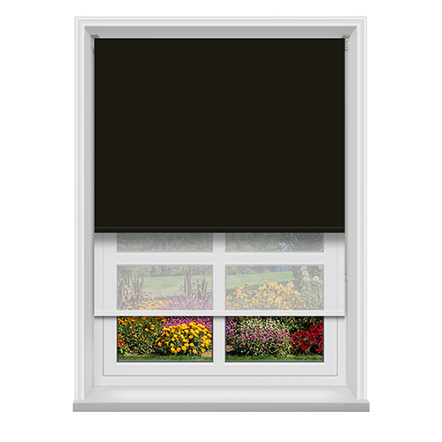 Double Roller Unilux Black & Cotton Voile Lifestyle New Blinds