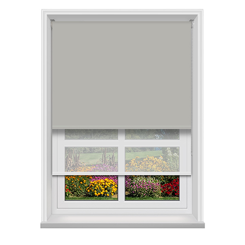 Double Roller Unilux Grey & Cotton Voile Lifestyle New Blinds