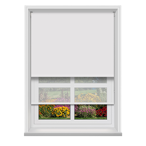Double Roller Unilux White & Cotton Voile Lifestyle New Blinds
